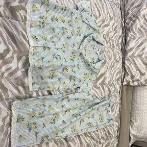 Floral and plaid Pajama set. New without tags. Never worn
